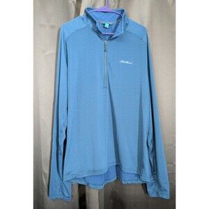 Eddie Bauer First Ascent Pullover Mens 2XL Blue Zip Long Sleeve Hiking